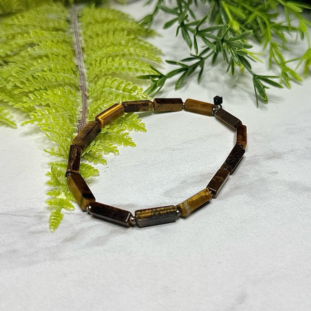 Natural Tiger eye rectangle  Bracelet